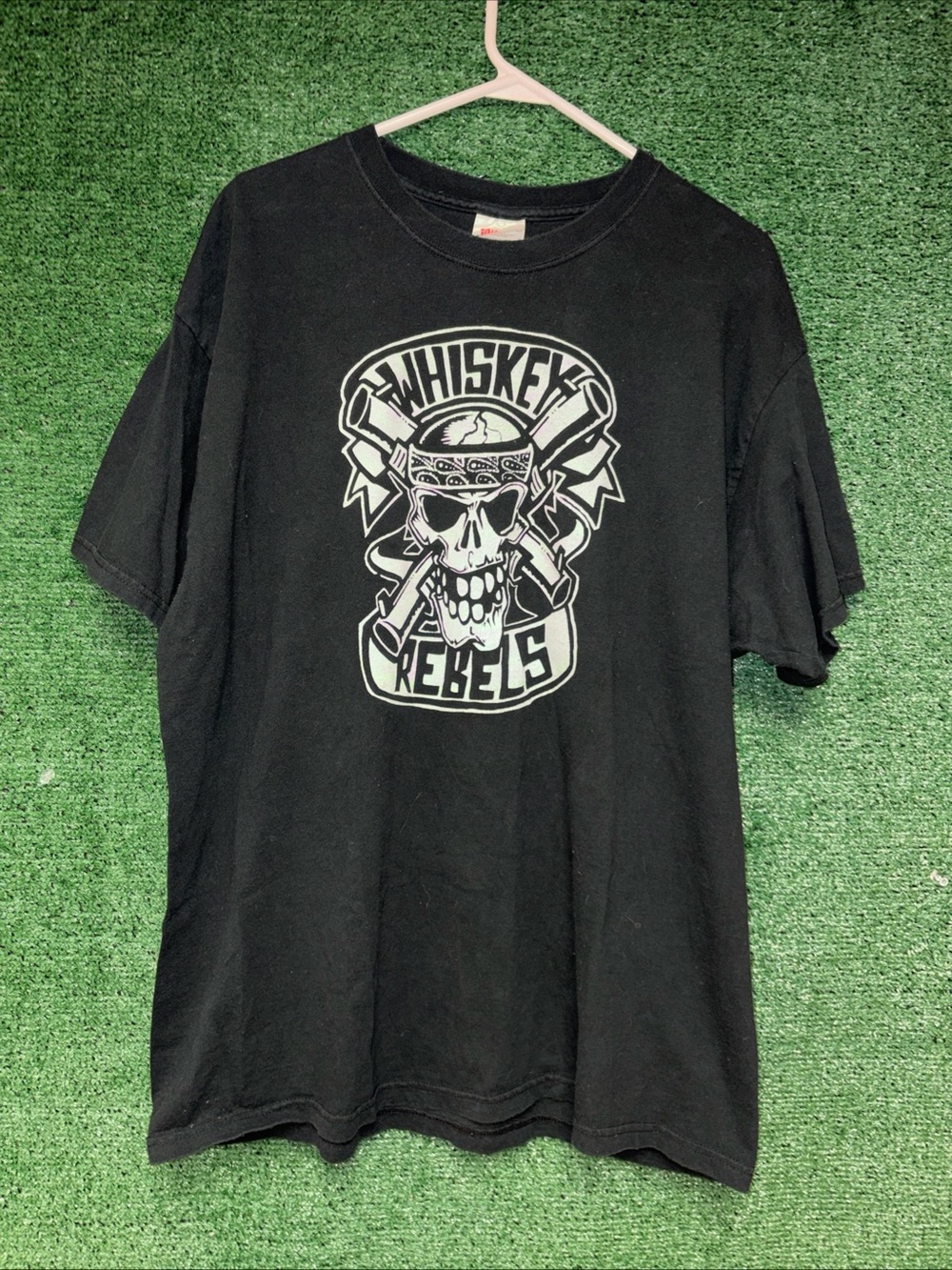 vintage Y2K Whiskey Rebels Black Shirt XL Hanes tag Punk Hardcore